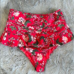 BOAMAR high waisted ruffle bikini bottoms in charm red size S